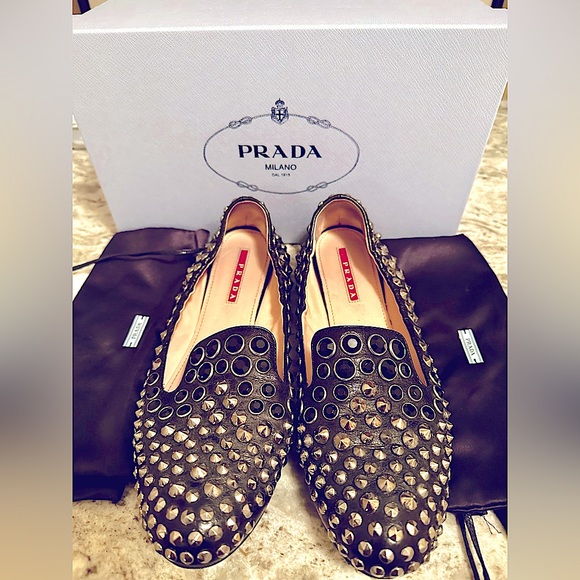Prada Shoes - Prada Studded Moccasins